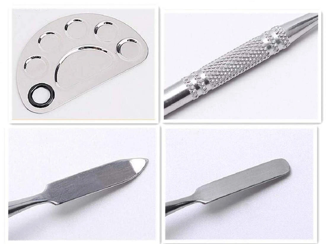 Cosmetic Makeup Mixing Plate with Spatula Set