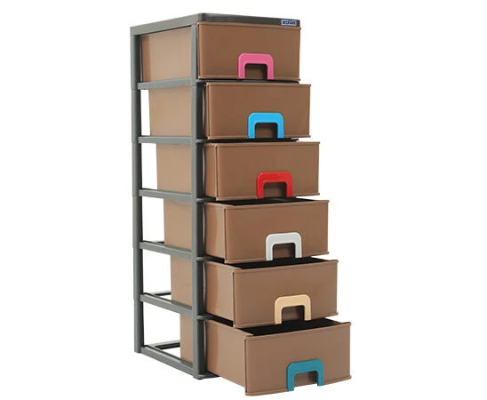 Daxer Brown 6 Drawer Plastic Cupboard - image 2