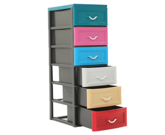 Daxer Multicolour 6-Drawer Plastic Cupboard Storage - image 2