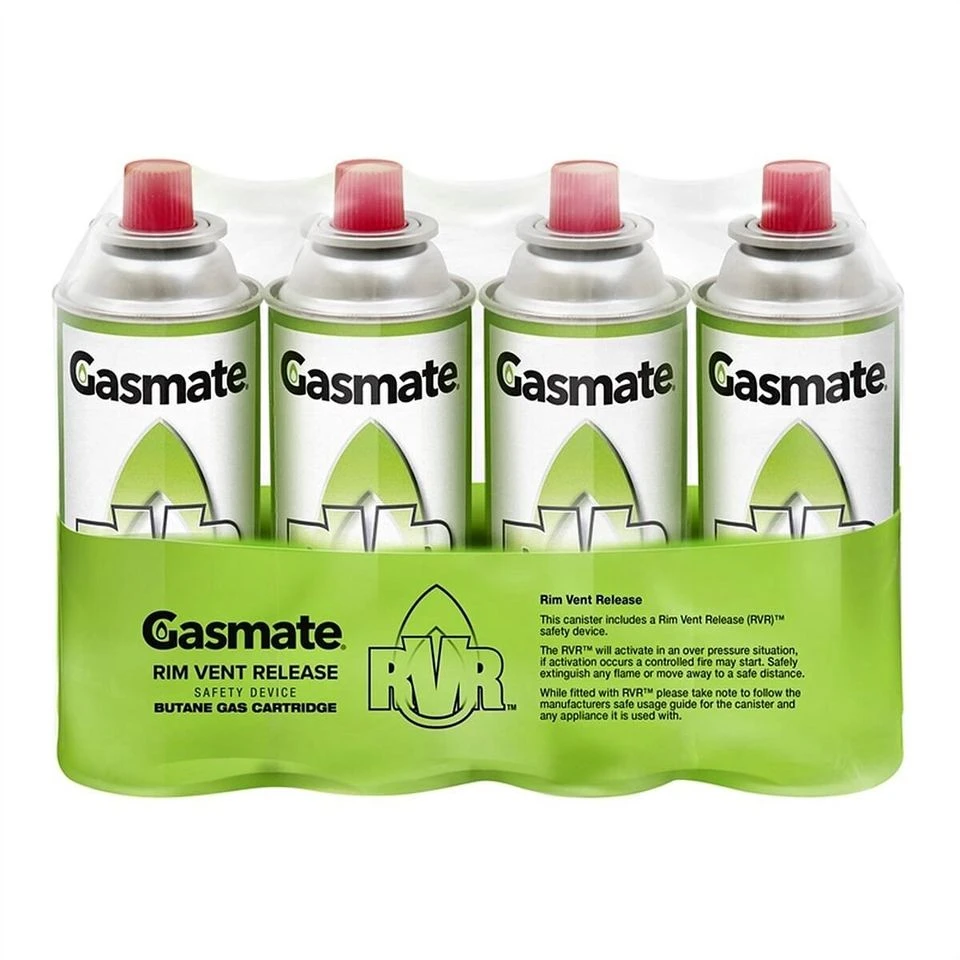 Gasmate 220g Rim Vent Safety Butane Gas Cartridge 4 Pack - image 1