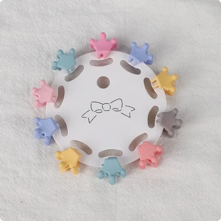 Generic Luxury Matte Plastic Girls Mini Hair Clips Crown
