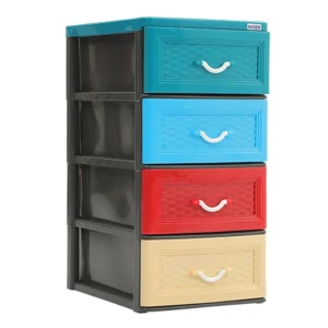 Daxer 4-Drawer Multicolour Plastic Cupboard