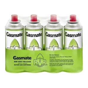 Gasmate 220g Rim Vent Safety Butane Gas Cartridge 4 Pack