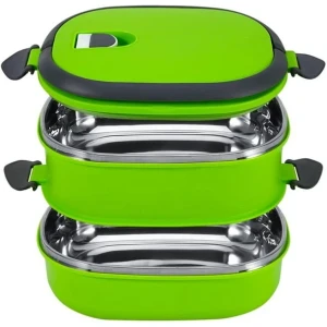 Casabella Lunch Box Rectangle 2 Deck Stainless Steel 1.8L