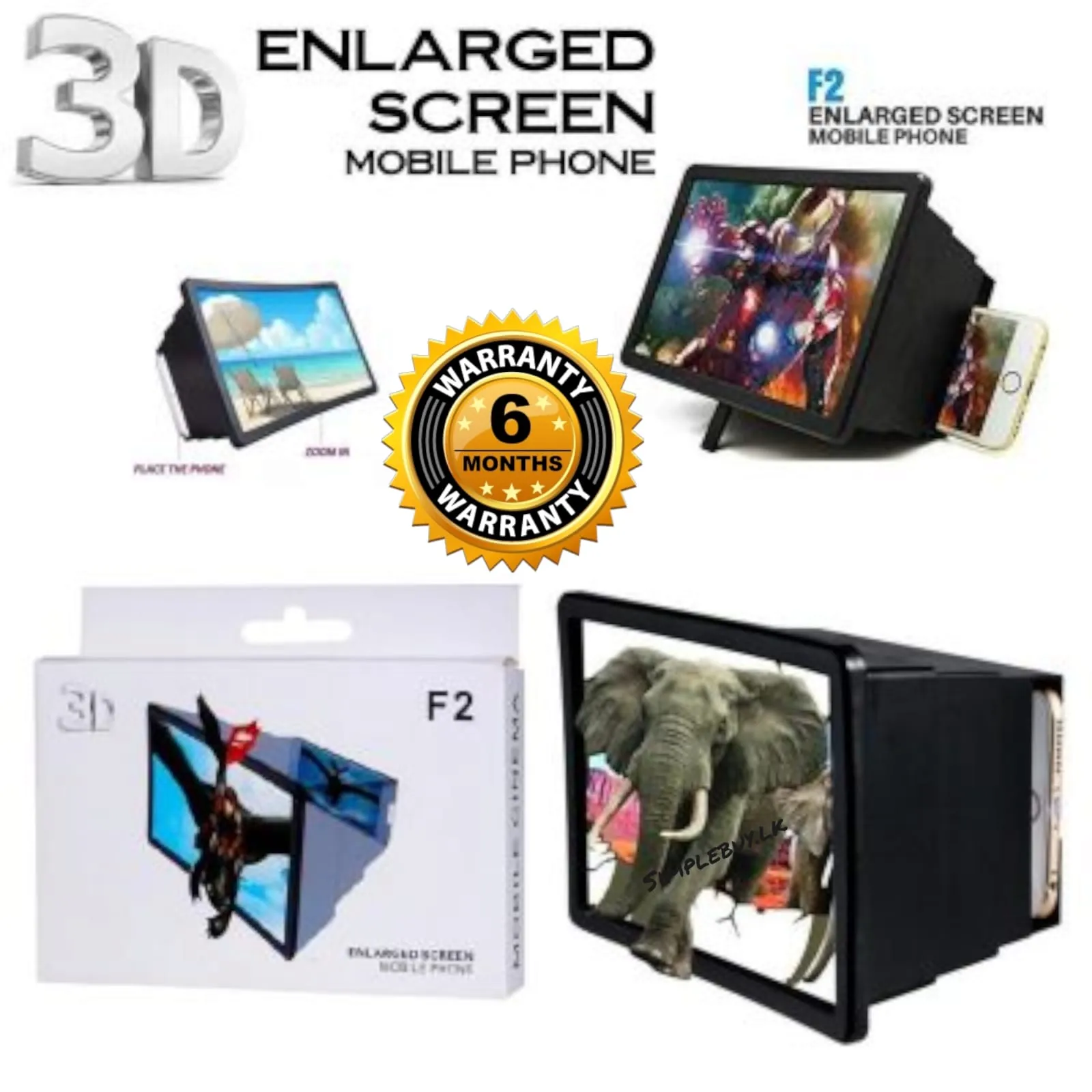 Generic 3D Screen Amplifier Mobile Phone Magnifying Glass