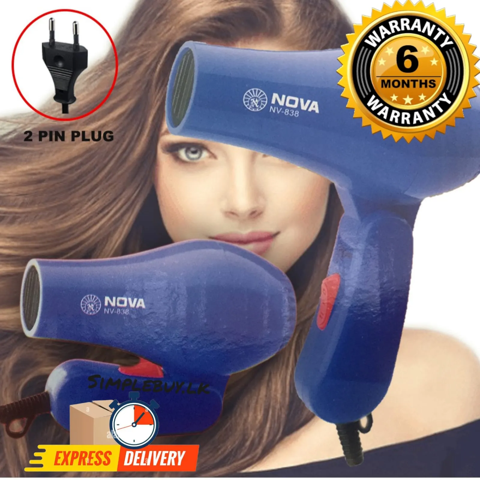Nova 1000W Travel Portable Foldable Hair Dryer