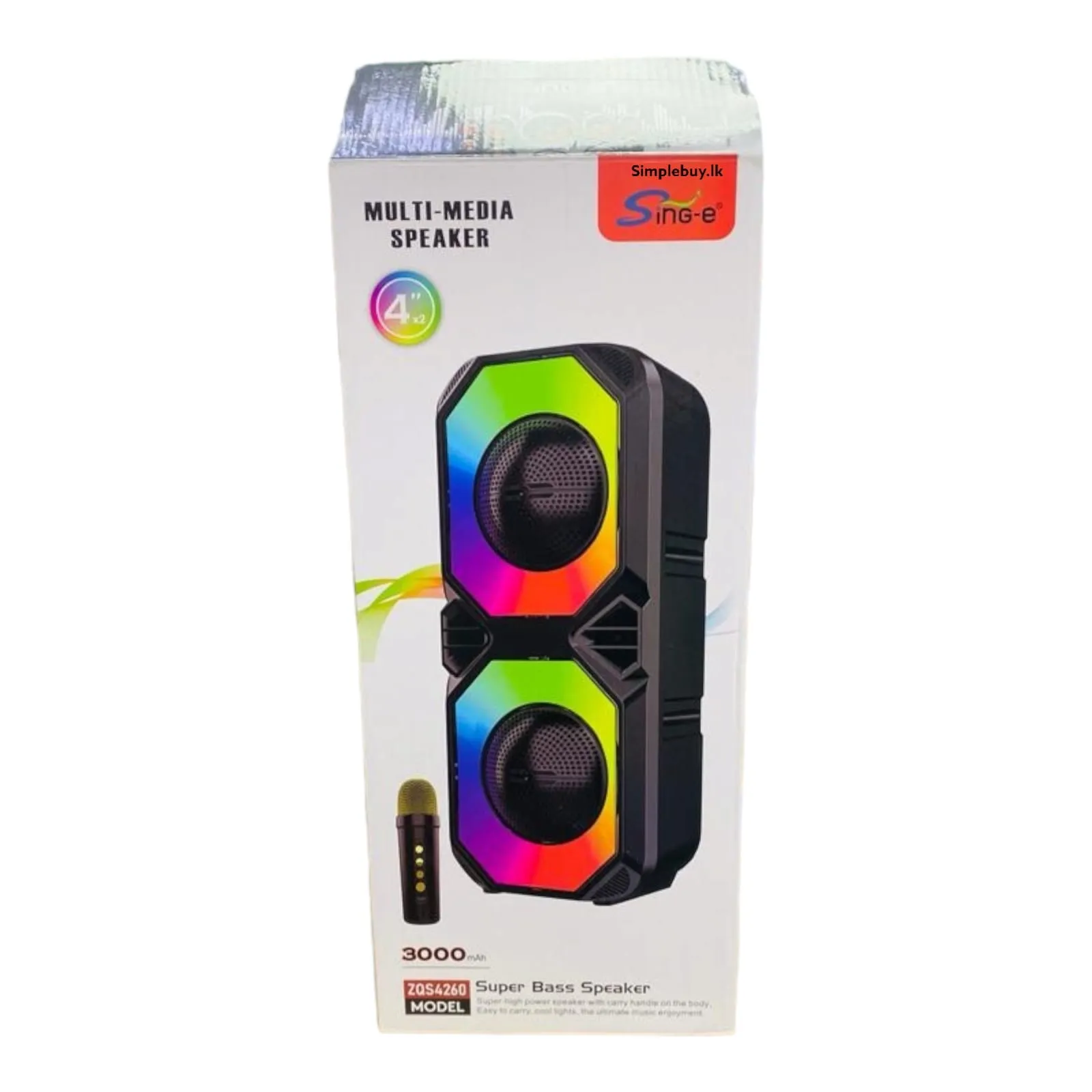 Generic ZQS4260 Dual 4-inch RGB Flame Lamp Bluetooth Speaker