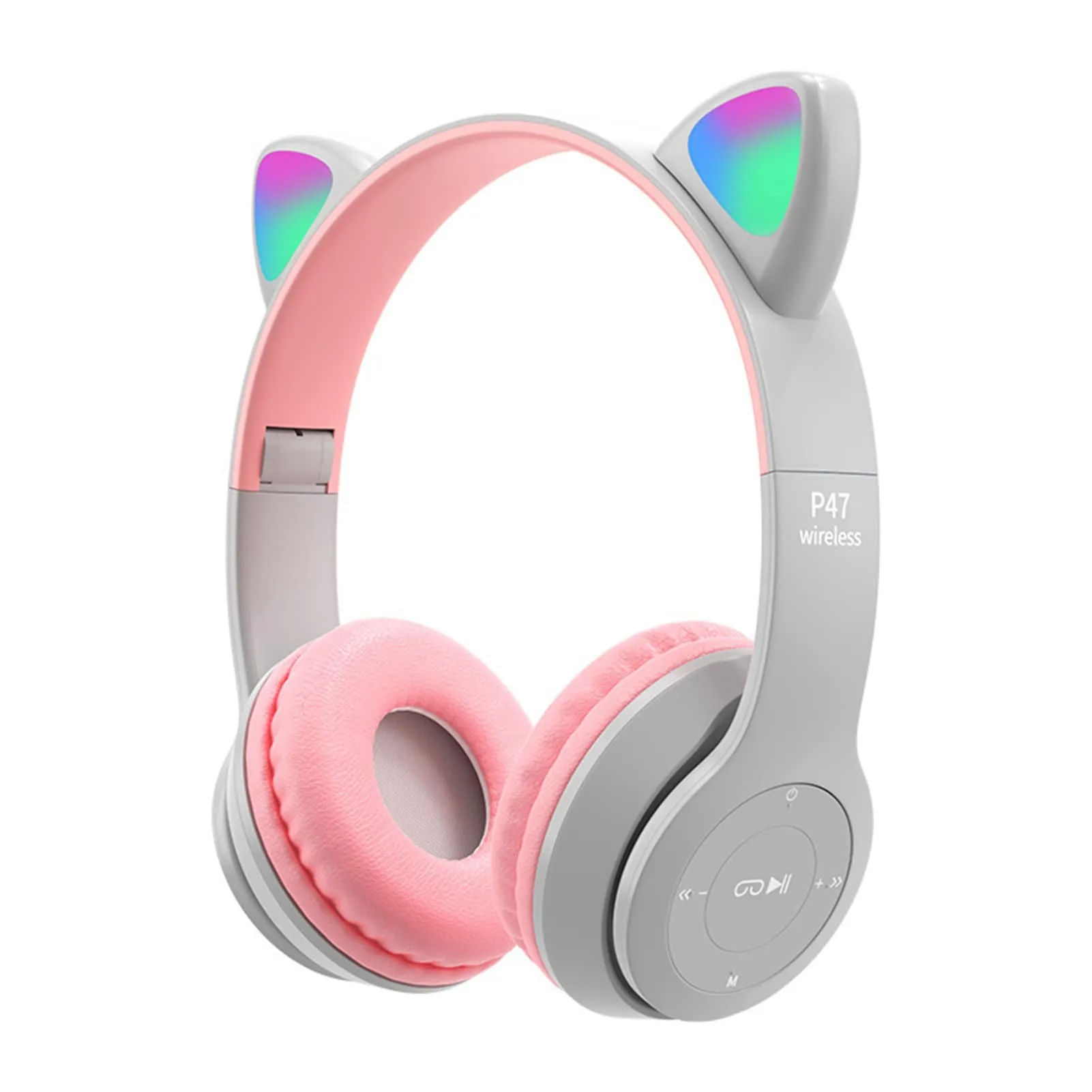 Generic P47M Cat Ear LED Bluetooth Headphones