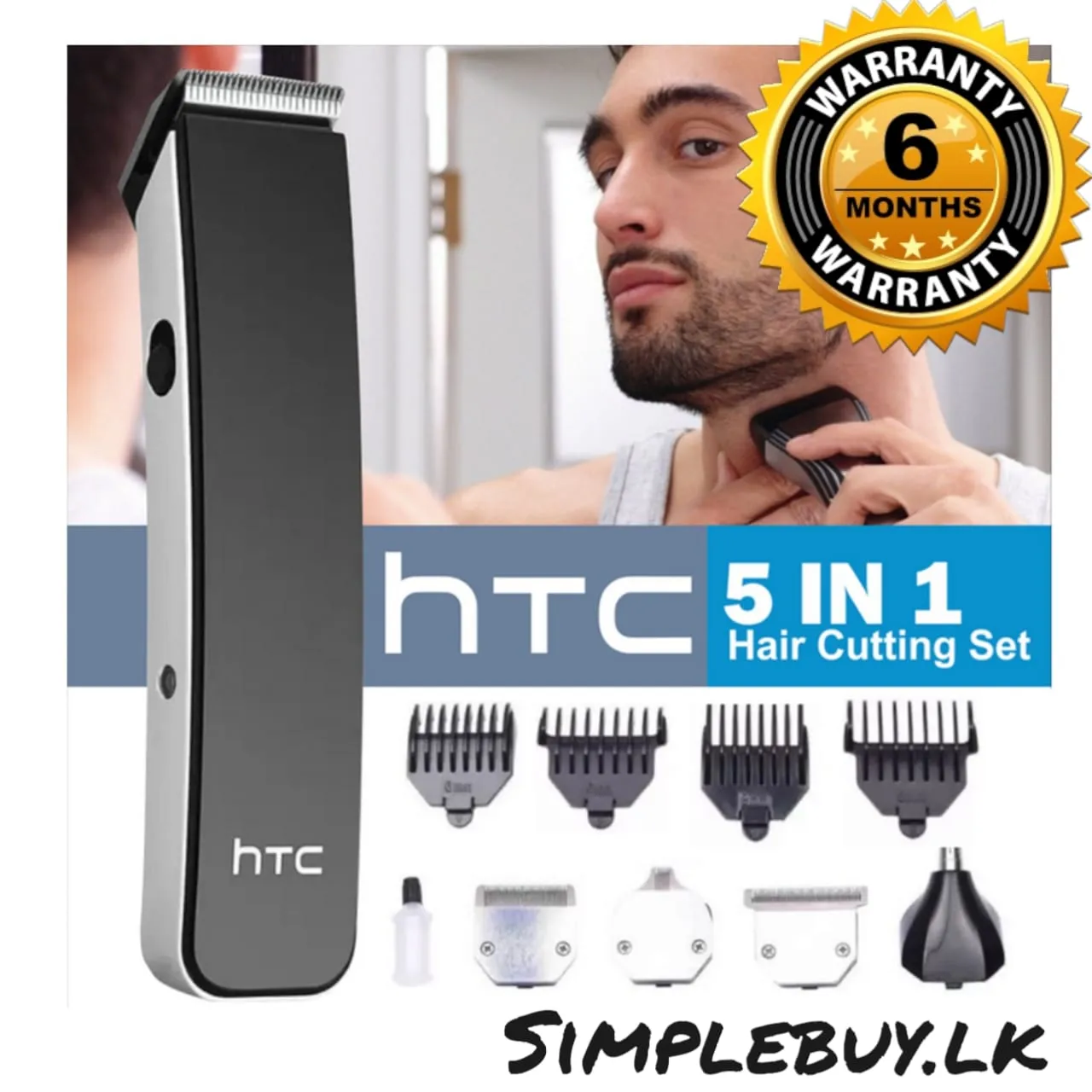 HTC AT-1201 5-in-1 Cordless Hair Beard Trimmer