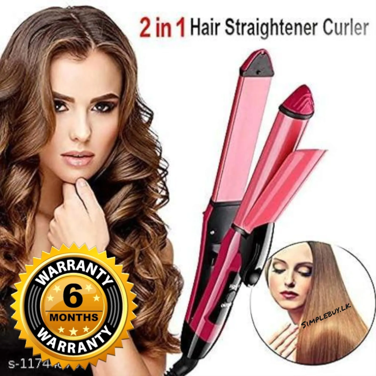 Nova 2 in 1 Hair Curler & Straightener Set Dry Straight