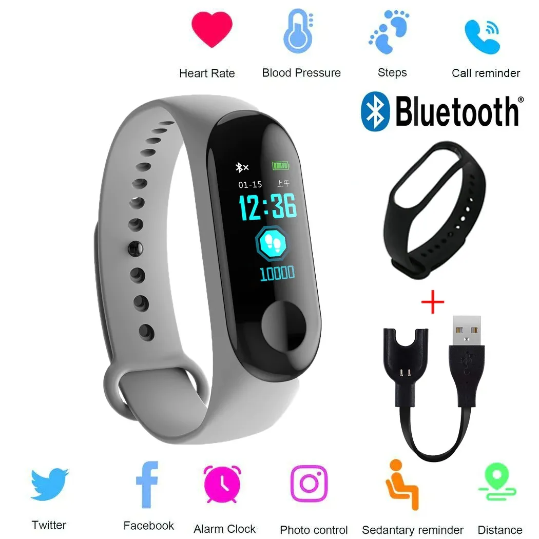 Generic Smart Mens Watch Multicolor Pedometer Heart Rate Blood - image 5