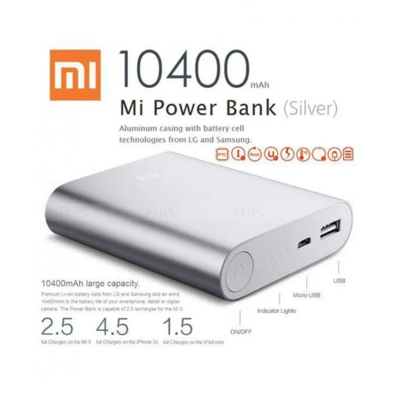 Mi 10400mAh Power Bank Portable Emergency Battery - image 1