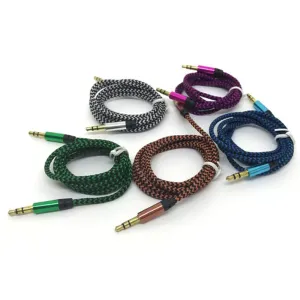 Generic 3.5 Jack Audio Cable Male to Male Cloth Audio Aux