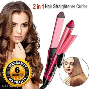 Nova 2 in 1 Hair Curler & Straightener Set Dry Straight