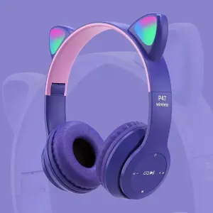 Generic P47M Cat Ear LED Light Up Bluetooth Headphones