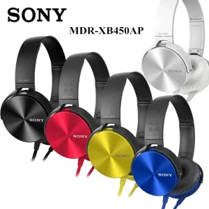 Red On-Ear EXTRA BASS Headphones with Mic