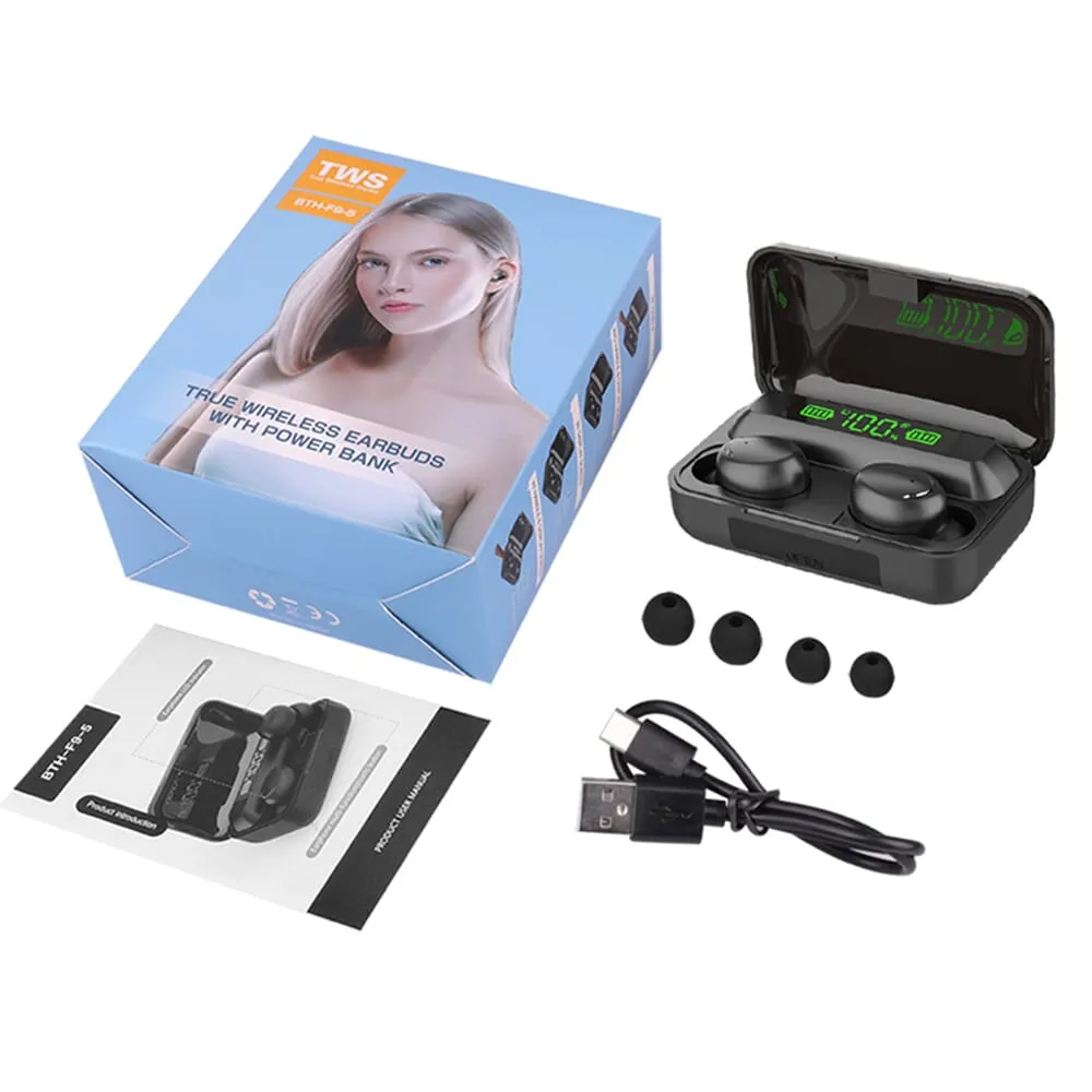 The Wireless Stereo BTH-F9-5 True Wireless Earbuds Power Bank