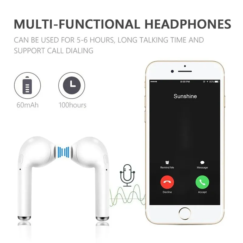 Generic I7s TWS Bluetooth Wireless Earbuds - image 1
