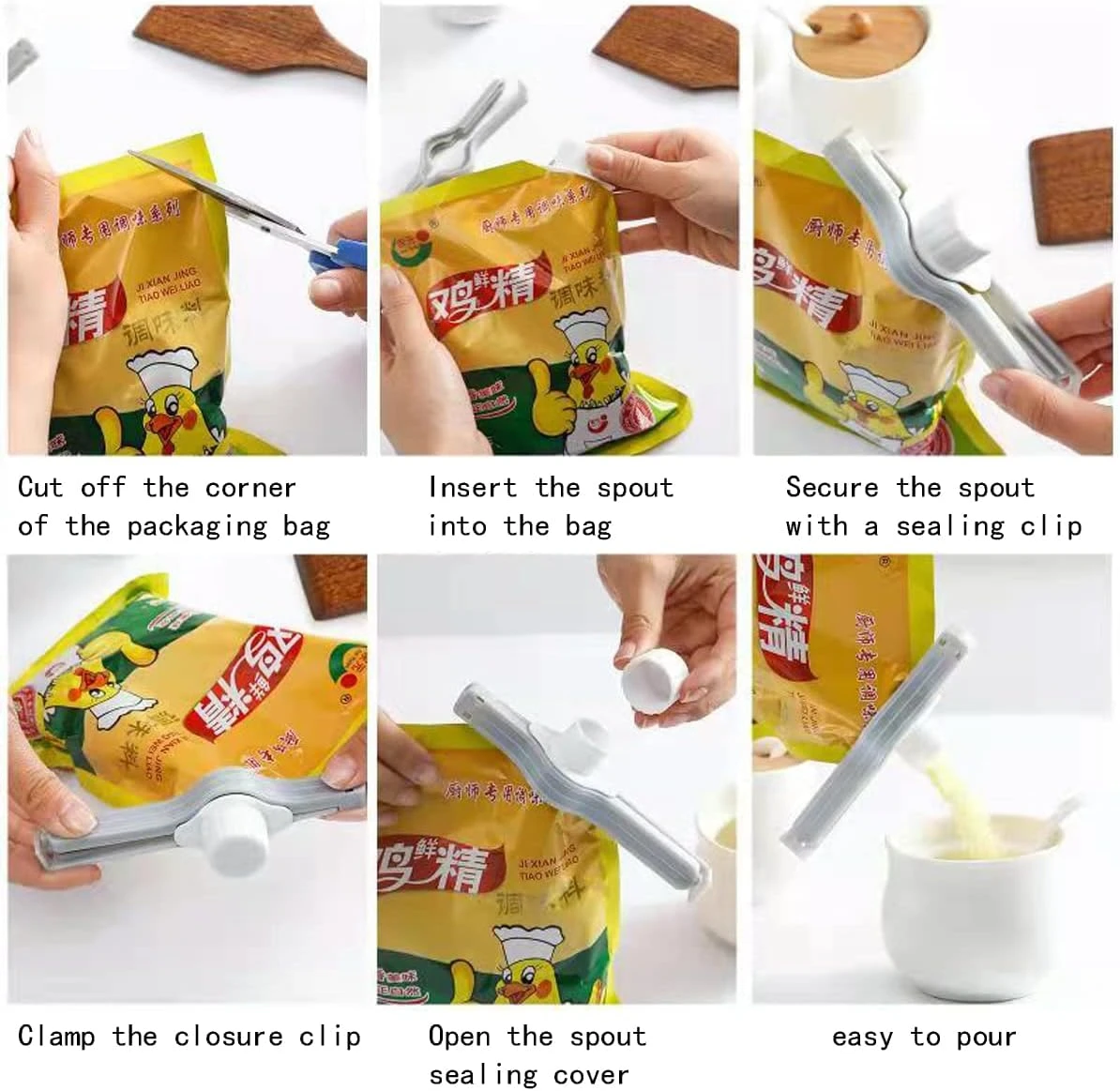Generic Plastic Seal And Pour Bag Food Clip - image 3