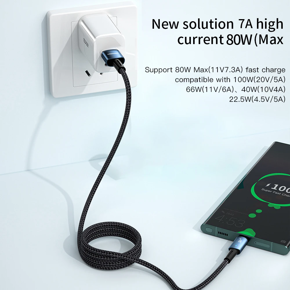 Essager 7A USB C Cable 100W Fast Charging - image 5