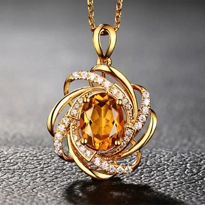 Fashion Jewelry Flower Necklace Gold/Silver plated Zircon