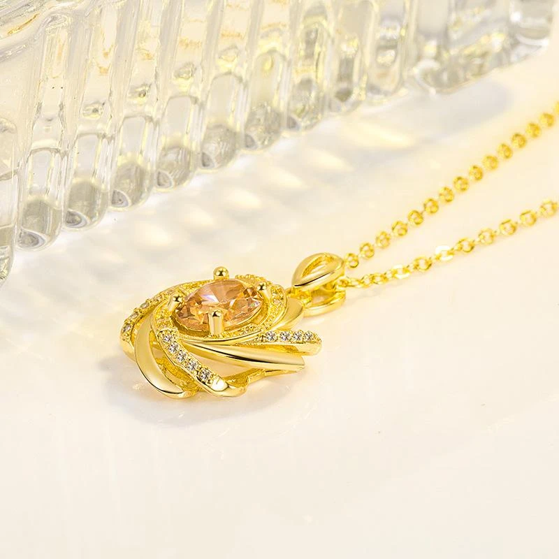 Fashion Jewelry Flower Necklace Gold/Silver plated Zircon - image 4