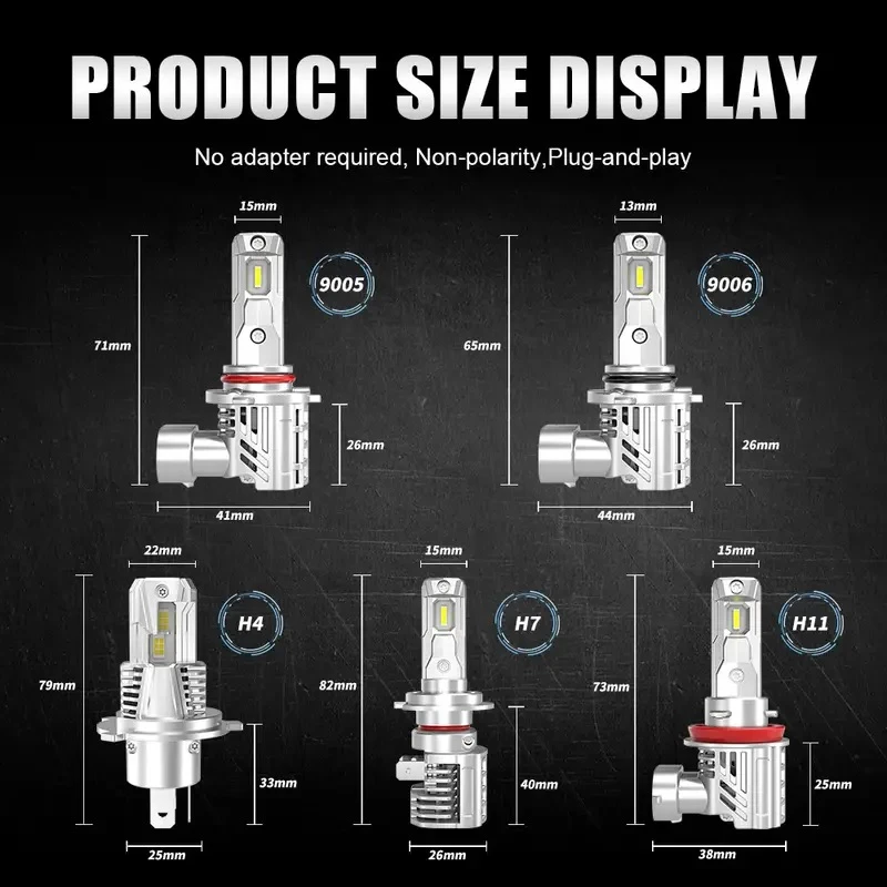 LupuAuto H11 9005/HB3 120W wireless LED Headlight - image 8