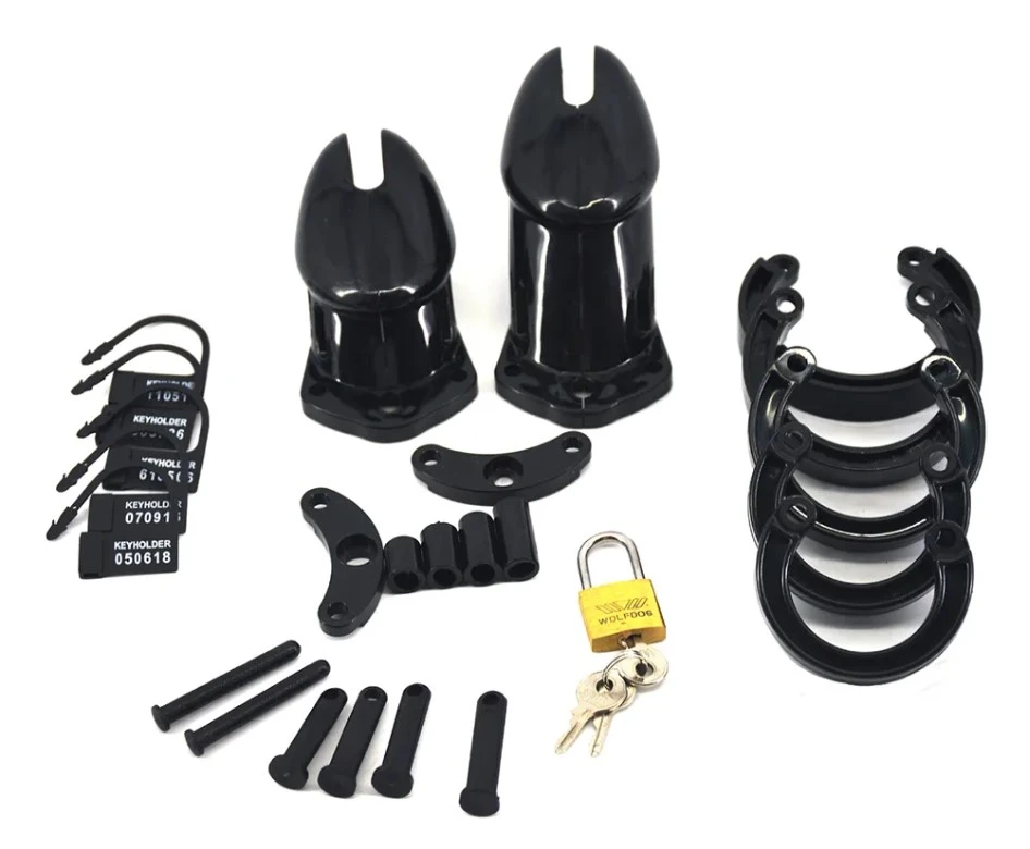 Male Chastity Cage  Cock Cage with Rings Locking  Toys - image 3