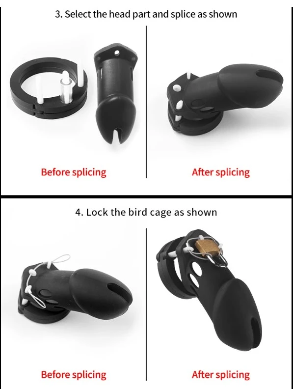 Male Chastity Cage  Cock Cage with Rings Locking  Toys - image 7