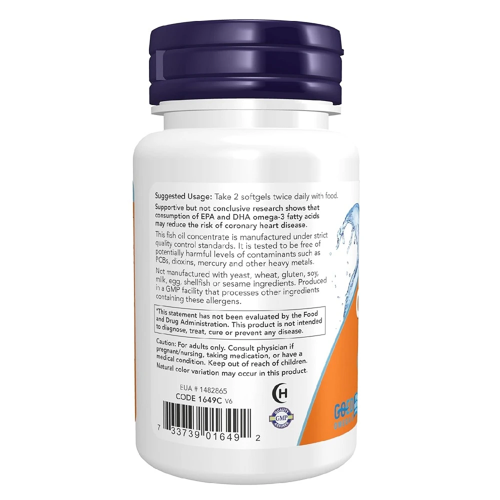 NOW Supplements Omega-3 Fish Oil 30 Softgels - image 8