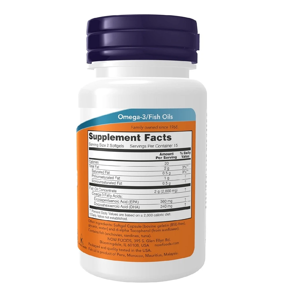 NOW Supplements Omega-3 Fish Oil 30 Softgels - image 9