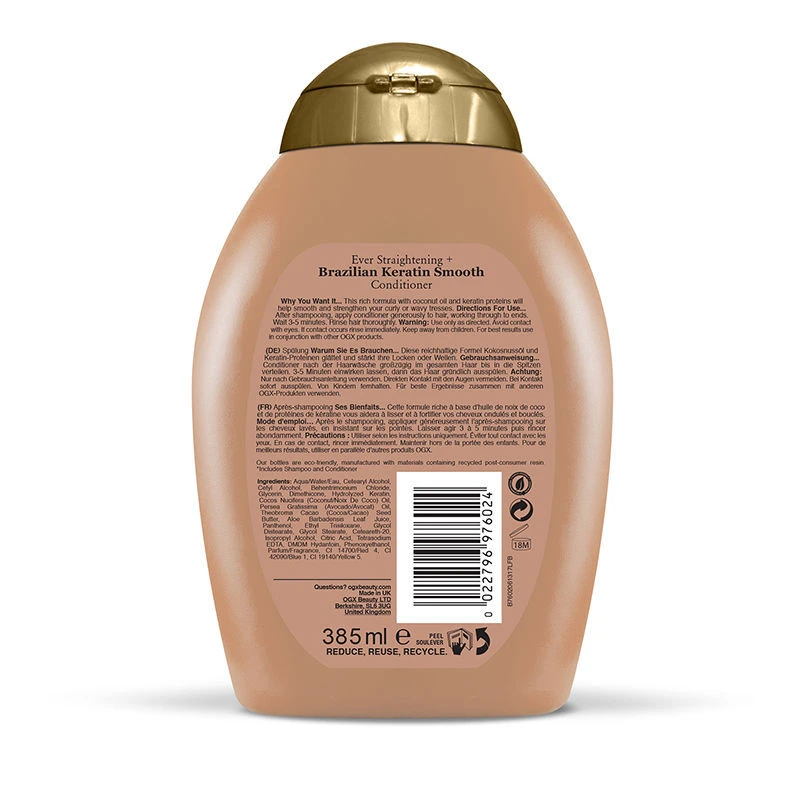 OGX Brazilian Keratin Smooth Shampoo 385ml Hair Care - image 3