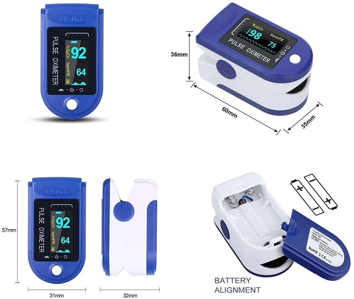 Generic Fingertip Pulse Oximeter with OLED Display - image 2