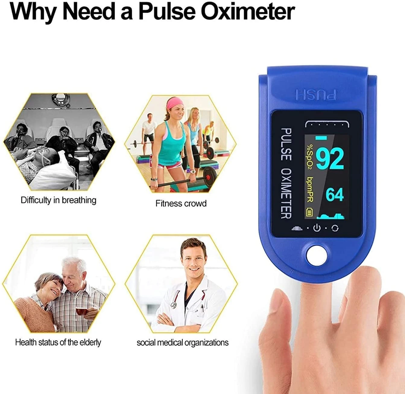 Generic Fingertip Pulse Oximeter with OLED Display - image 4