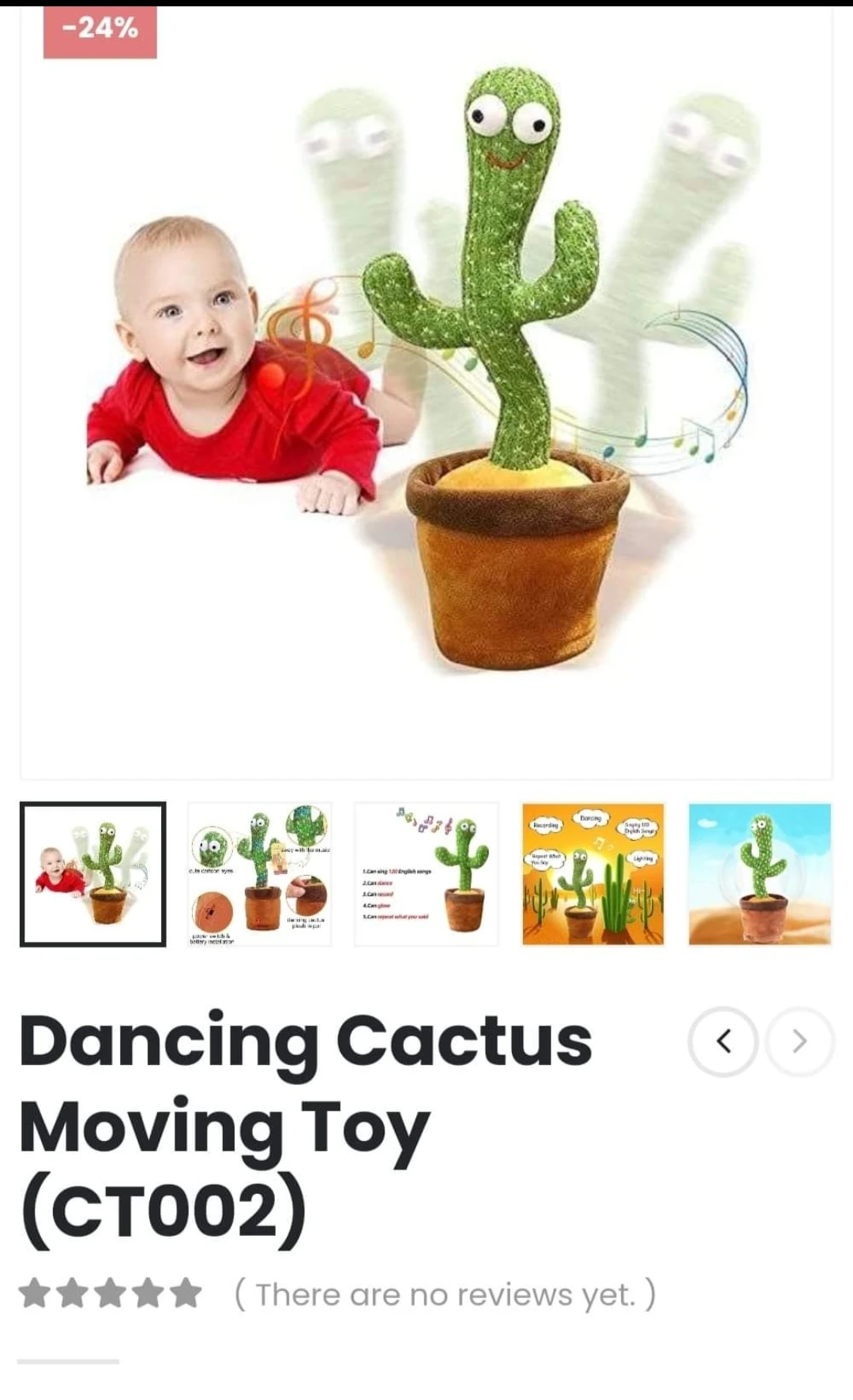 Generic Dancing Cactus Rechargeable Music Talking - image 4