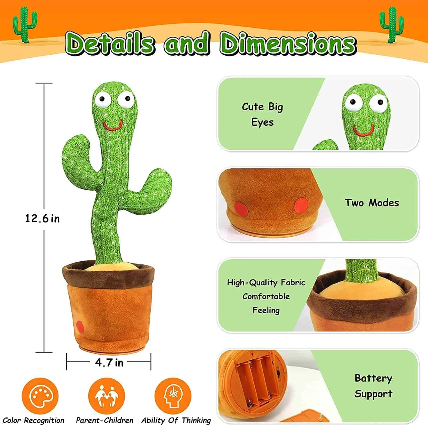 Generic Dancing Cactus Rechargeable Music Talking - image 12