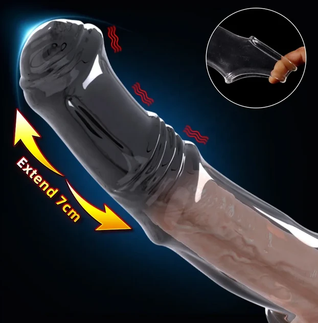 Generic Reusable Vibrator Silicone Condom - image 5