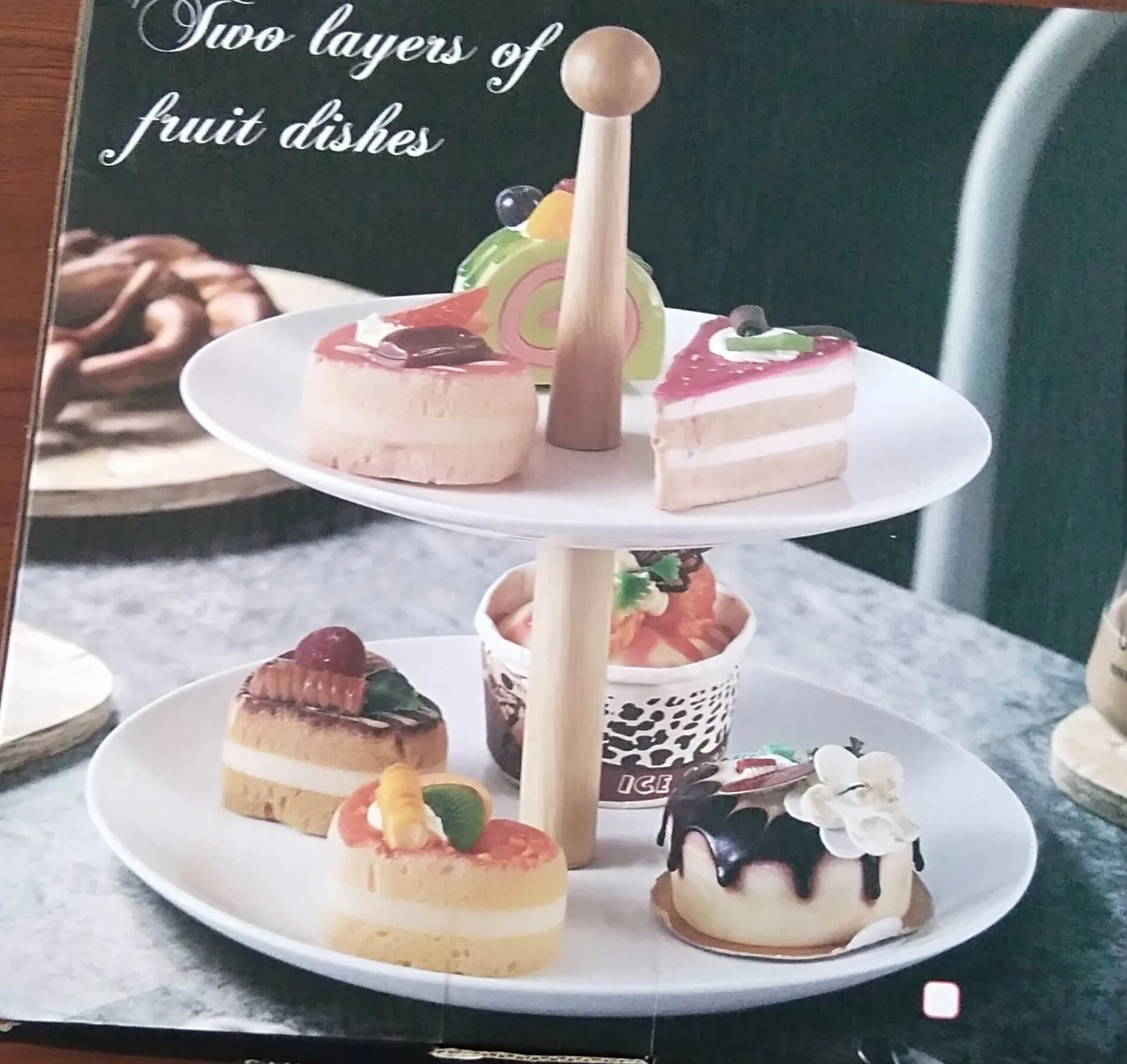 Generic Cake Stand Two-tier Hollowed Edge