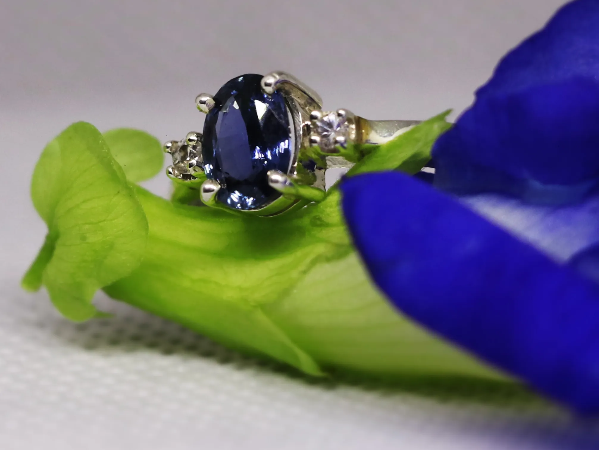 Generic Silver Ring Natural Ceylon Blue Sapphire - image 2
