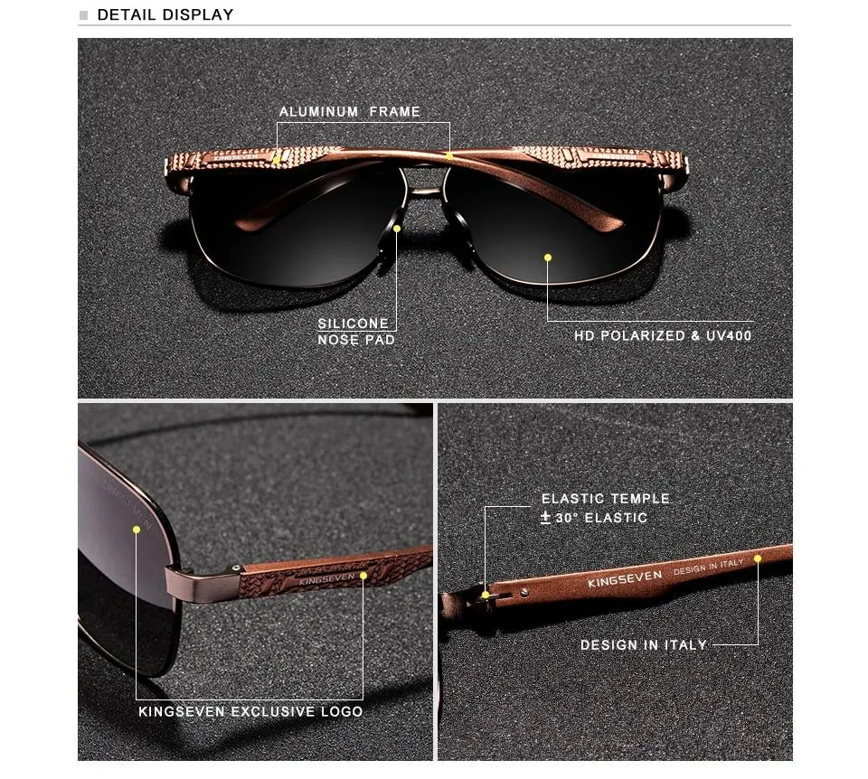 Kingseven N7188 Polarized UV400 Mirror Aluminum Sunglasses - image 6
