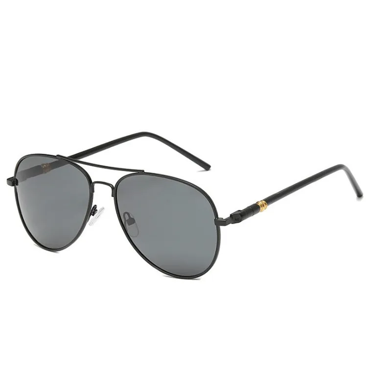 Pilot Polarized Male Sunglasses Black Transparent