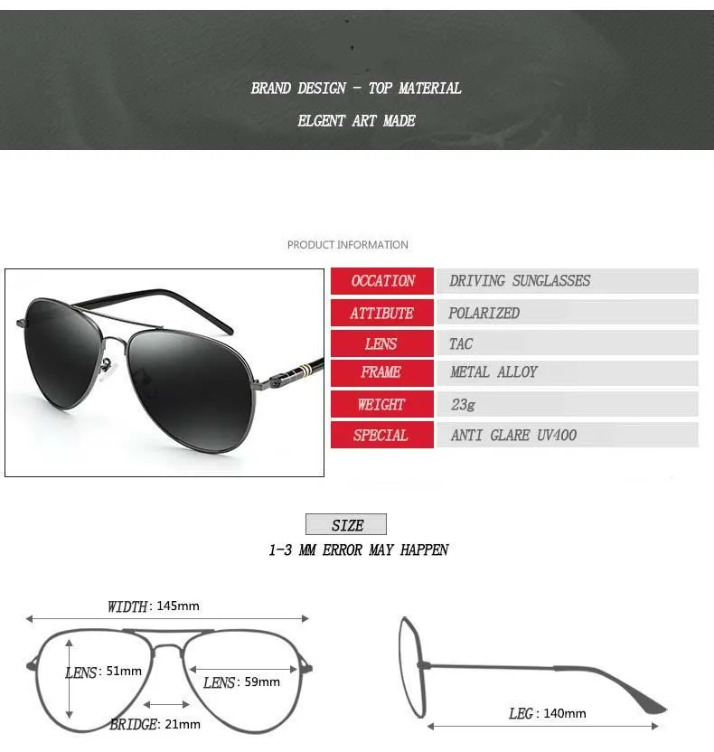Pilot Polarized Male Sunglasses Black Transparent - image 2
