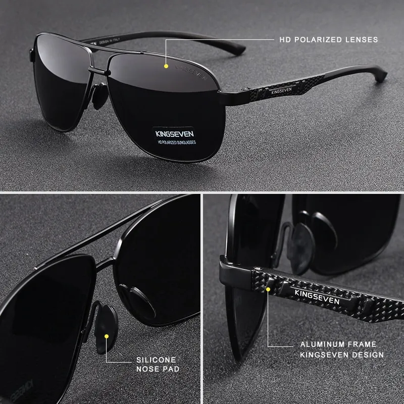 Kingseven N7188 Polarized UV400 Mirror Aluminum Sunglasses - image 3