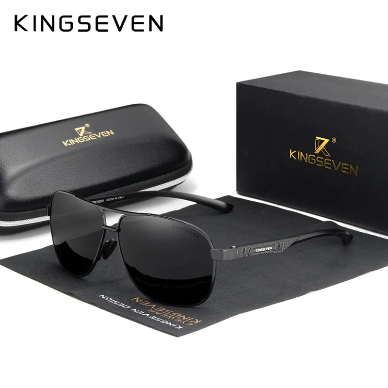 Kingseven N7188 Polarized UV400 Mirror Aluminum Sunglasses - image 2