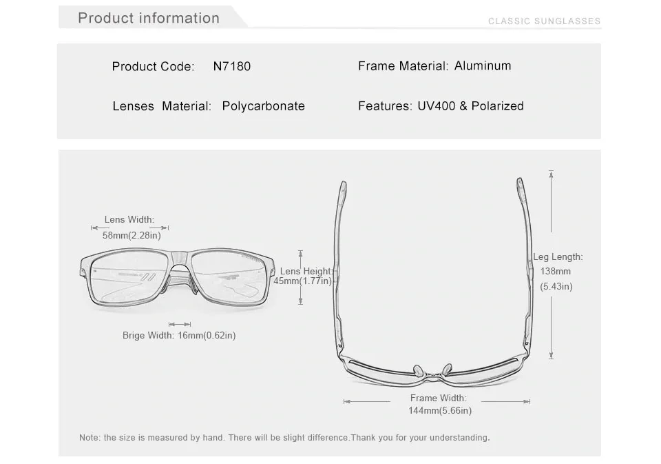 KINGSEVEN Men Polarized Rectangle Shades Sunglasses - image 6