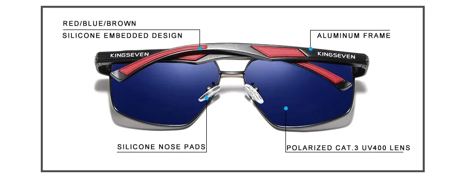 KINGSEVEN K-7719 Polarized UV400 Mirror Sunglasses - image 5