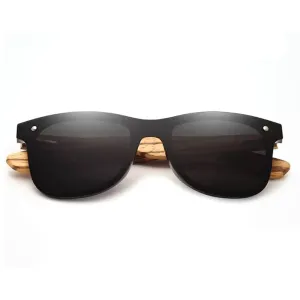 Kingseven Zebra Wooden Frame Mirror Square Flat Lens Polarized