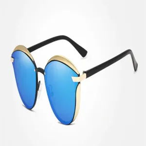 Kingseven Ladies Polarized Cat Eye Sun Glasses Gold Blue