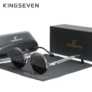 KINGSEVEN Sun Glasses Men Gothic Steampunk Grey Black