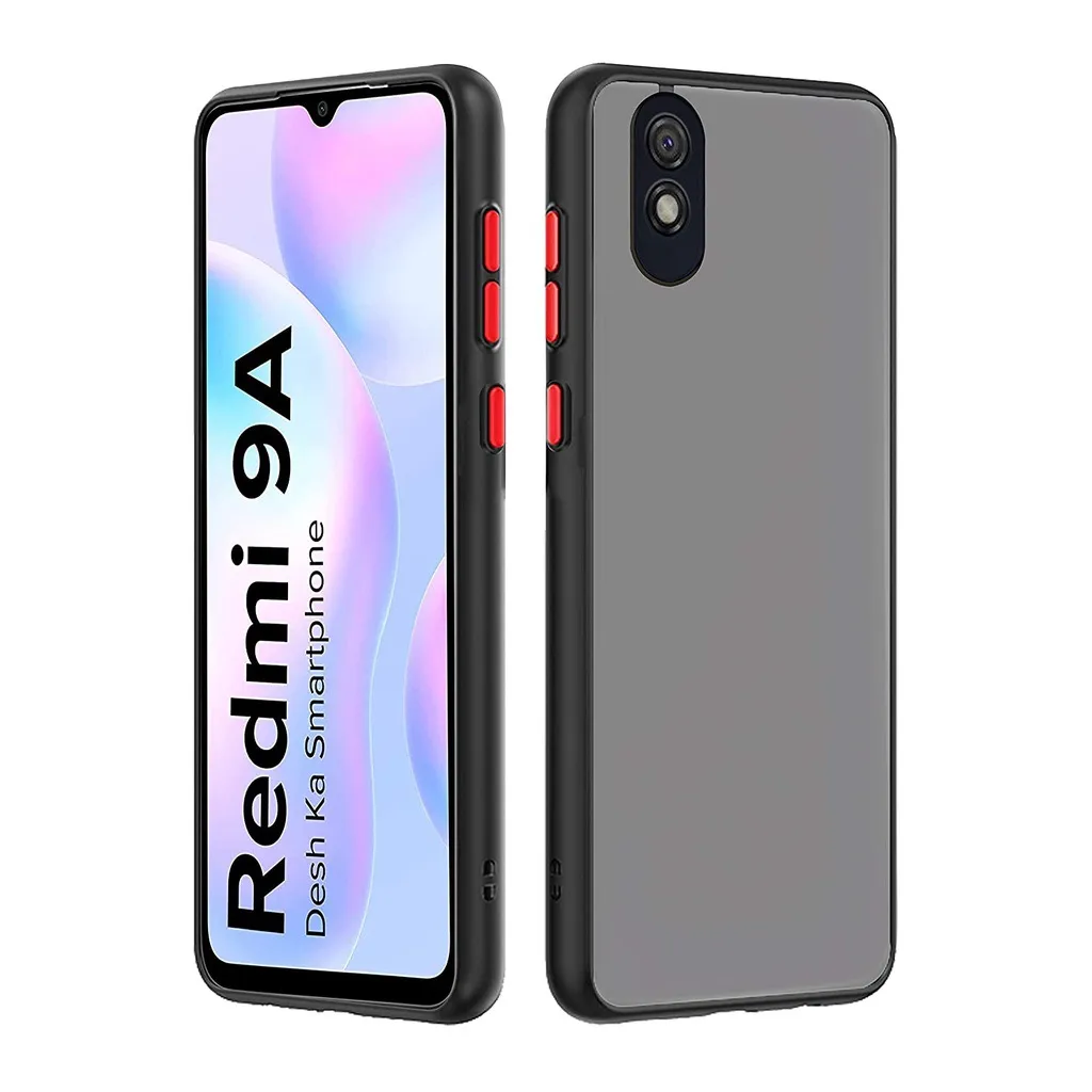 Redmi 9a Shockproof Camera Guard Jingle Back Cover Black
